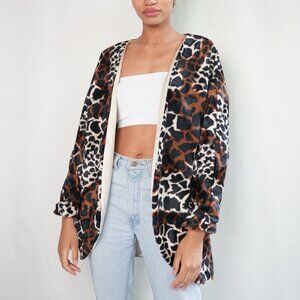 Giraffe Animal Print Cardigan | Cute Oversized Animal Print Lined Cardigan